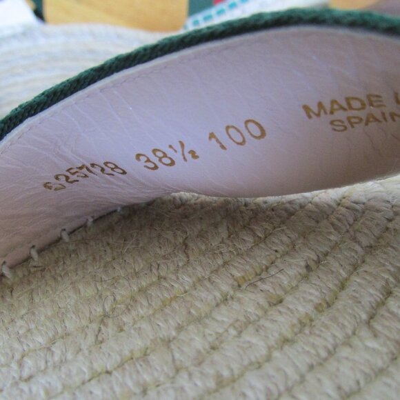 Gucci Lilibeth Stylvie Wedge Canvas Wedge Espadrille 525728 Red/Green Stripes - Picture 10 of 10